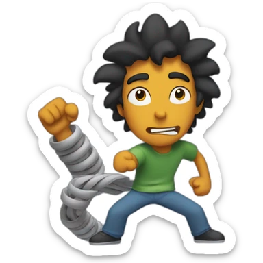 apu punching a slinky sticker