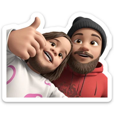 bearded boy in beanie sticker