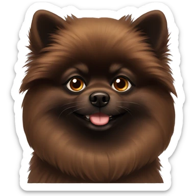 Dark Brown Pomeranian sticker