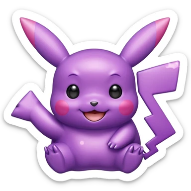 glitter purple pikachu sticker