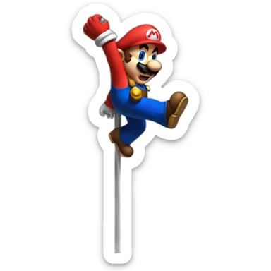 mario on a dancing pole sticker