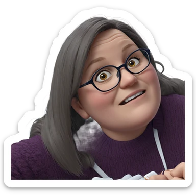 girl with glasses and sweater sticker