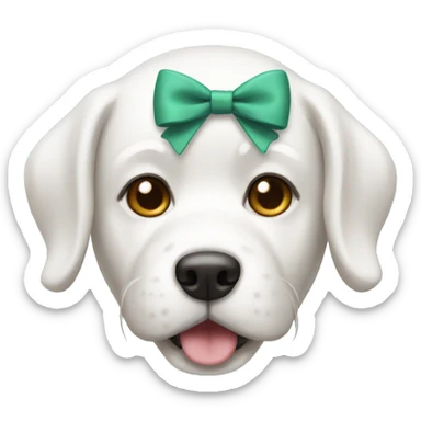 a white bow dog sticker