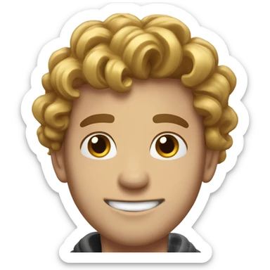 Happy birthday my friend Jake he has brown hair and plays keyboard and wears a gold chain necklace  sticker