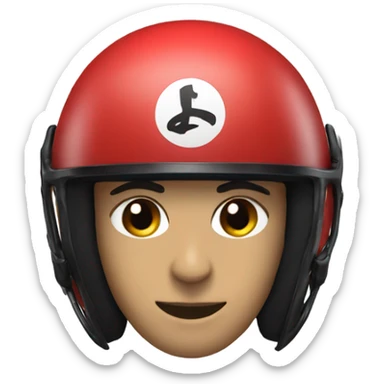 Red helmet with black and white g logo on the side  sticker