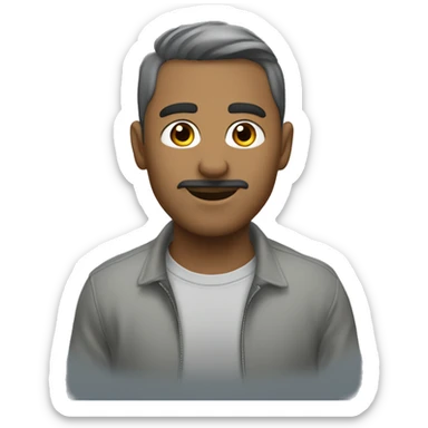 Серый кот Менкур  sticker