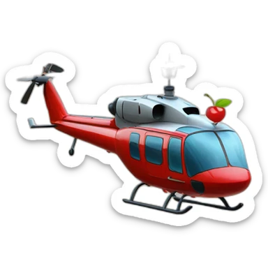 A helicopter made with cherries sticker