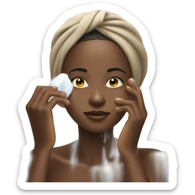 beautiful African woman washing her face sticker