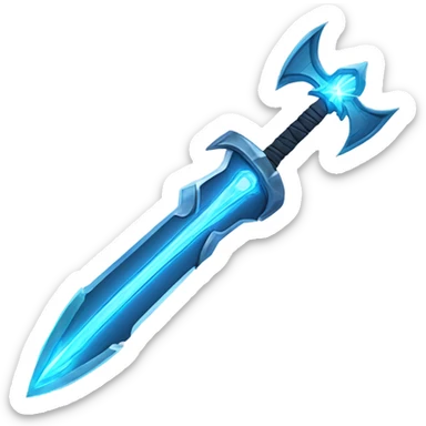 space multiblade sword-with-blue-ray-blade sticker