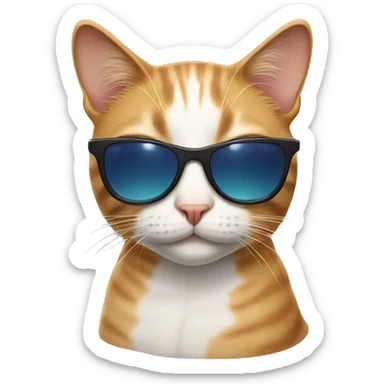 Cat with sunglasses sticker
