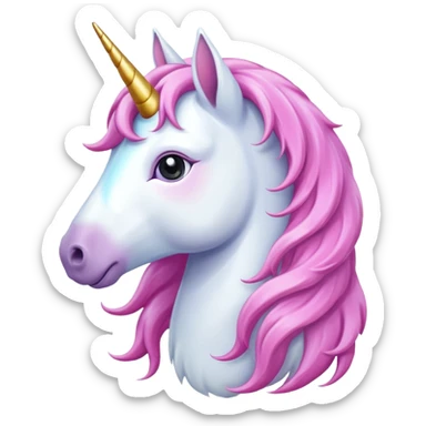 unicord with lomg hair sticker
