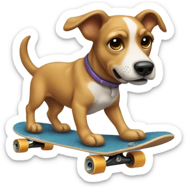 dog on a skateboard, twemoji style sticker