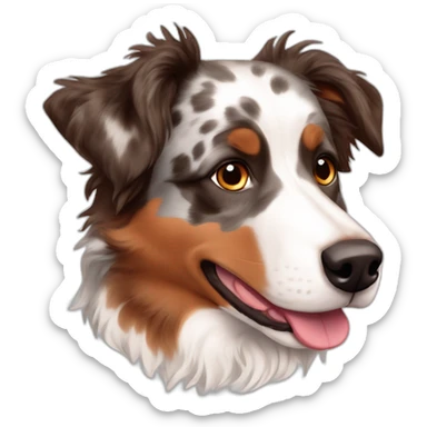red brown merle australian shepherd sticker