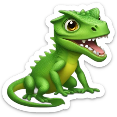 Angry green lizard woma sticker