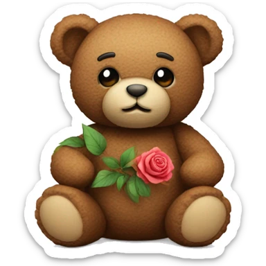 Teddy mit beigen Rosen  sticker