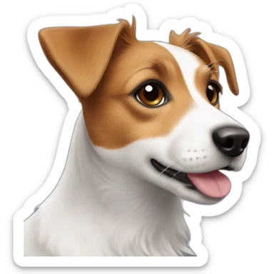jack russell long haired sticker