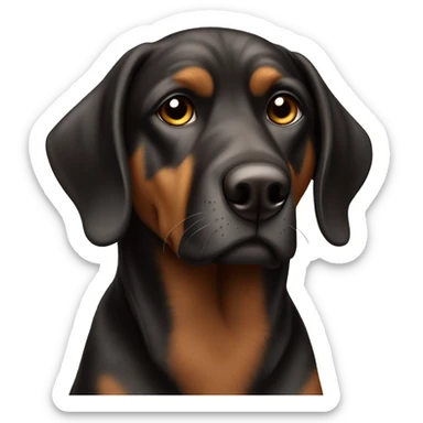 Black and brown hunting dog with floppy ears sticker