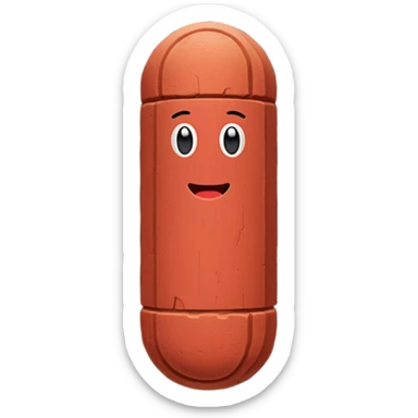 Penis shaped monolith made of layered red bricks sticker