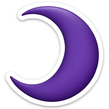 Cartoon purple crescent moon Facing right sticker