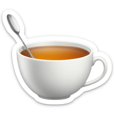 tea cup with stir spoon  sticker