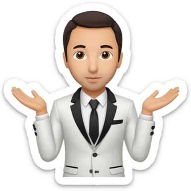 Howie Dorough with white suit, dark brown hair sticker