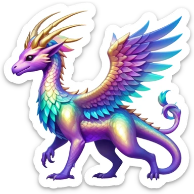 Epic divine legendary complex detailed iridescent gradients aesthetic-scenery-Fakémon-creature sticker