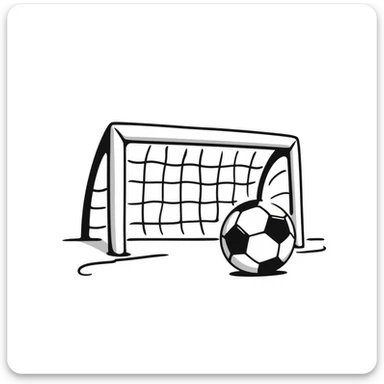 hand drawn doodle style soccer goal sticker