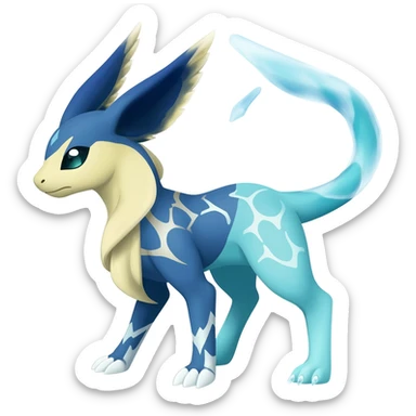 Dark pastel neon exotic painted Fakémon-Pokémon-Vernid-Vaporeon-Sylveon-Espeon-Glaceon-creature sticker