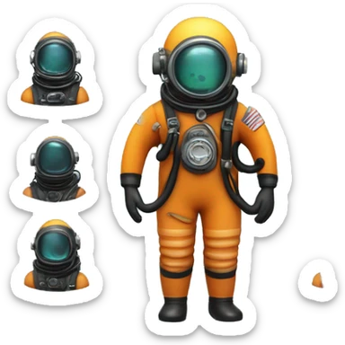 deep sea diver with kirby Morgan helmet rubber diving-suit sticker