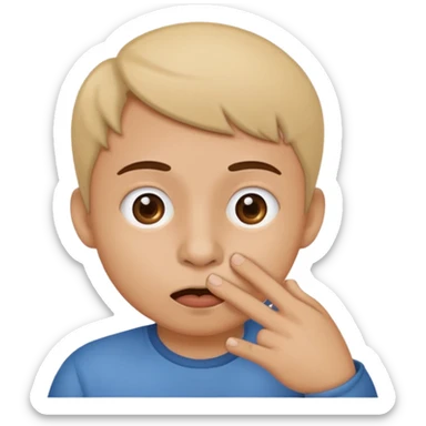 Create an emoji that is picking his nose make it a circle emoji  sticker