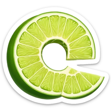 lime peel for a cocktail in a spiral shape sticker