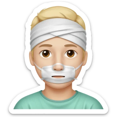 nose with a bandage on it sticker