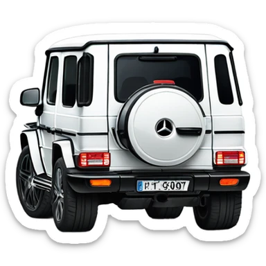 White Mercedes gwagon back sticker