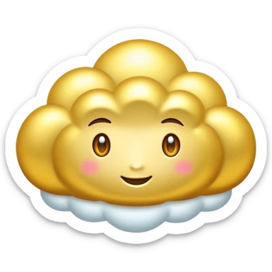 Quiero una nube dorada estilo oriental sticker