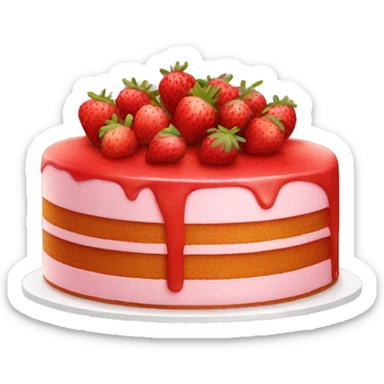 Strawberry cake sticker