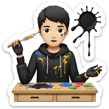 PINTOR  DE MUEBLES  QUE EN LA PINTURA TENGA COLOR NEGRO sticker