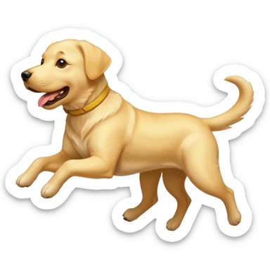 Yellow lab jumping sticker