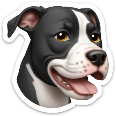 Crying black and white pitbull sticker