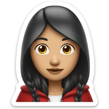 red-ridding-hood-long-straight-black-hair-with-white-streak-hair sticker