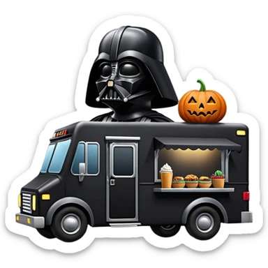 Realistic Darth Vader’s haunted dream house built food truck  sticker