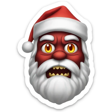 scary demon santa sticker