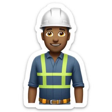 Contractor, male, with safety hat sticker