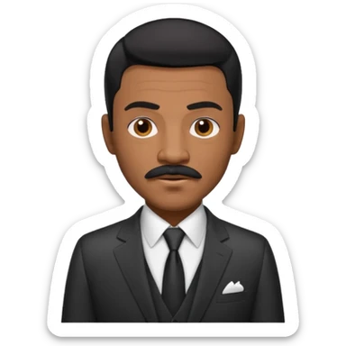 Keith Sweat black hair and mustache sticker