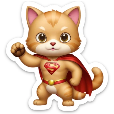 à super hero cat H and his little bear sidekick S  sticker
