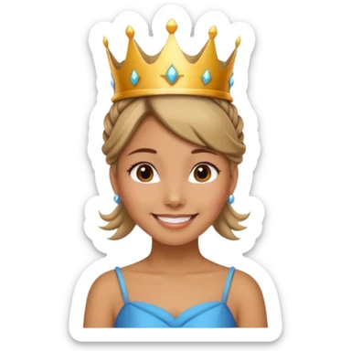 tạo cho tôi 1 cô gái da hơi ngăm đen đội vương miện và búi tóc sticker