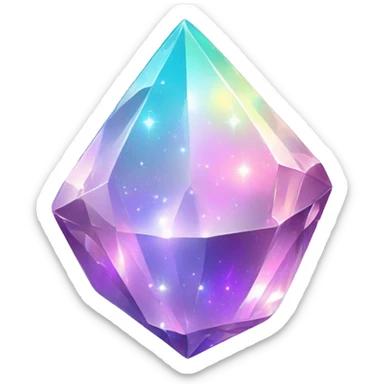 Shiny Pastel-Rainbow-Sparkle-Iridescent-Nebula-Crystal-Gemstone sticker