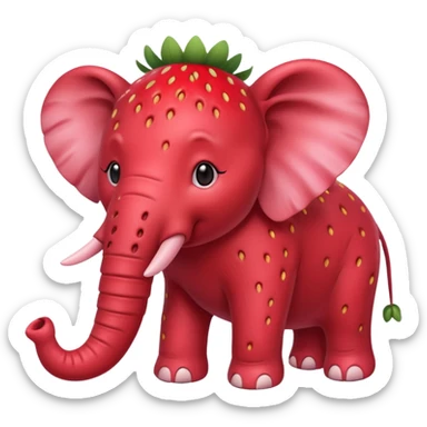 Make a strawberry elephant sticker