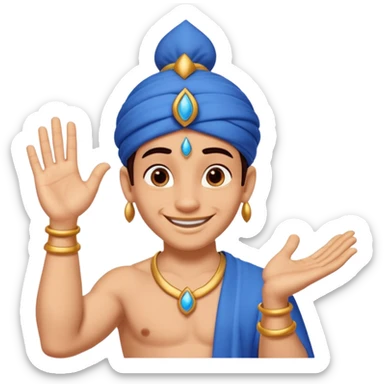 Genie from Aladdin. make several options for the genie from alladin cartoon for the further animation, i want that he shows the like with his left hand and smiles sticker