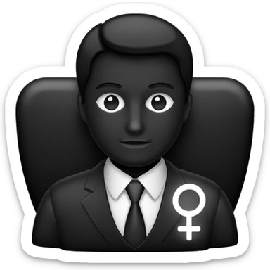 Administrator black shape S white glowing logo icon transparent background sticker