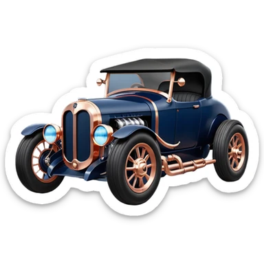 dark blue led lights Darth Vader’s hot rod nazi 1927 delicately inlaid rose gold wood barrel accents Scrooge McDuck’s Rolls Royce efficiently powered by futuristic electric motors and dynamos with wide racing wheels that are strong agility advanced suspension and steering sticker